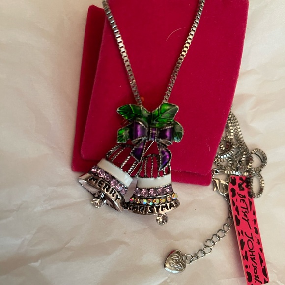 Betsy Johnson Christmas bells necklace - Picture 2 of 6